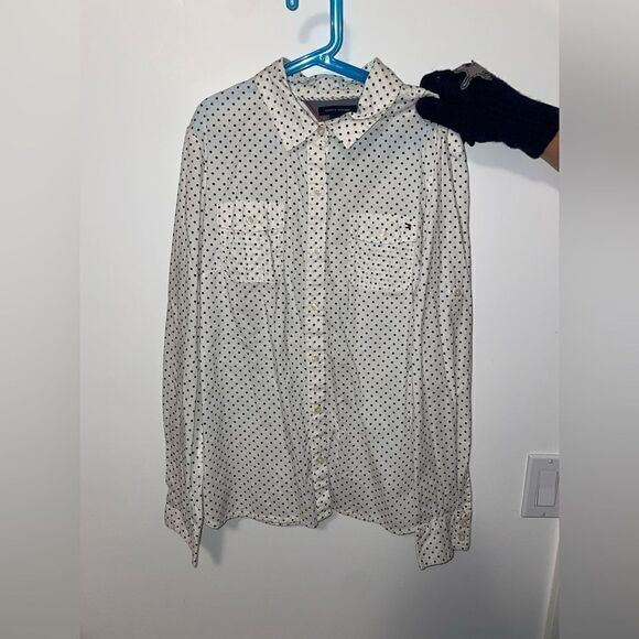 Tommy Hilfiger polka dots white collar shirt - Picture 2 of 7